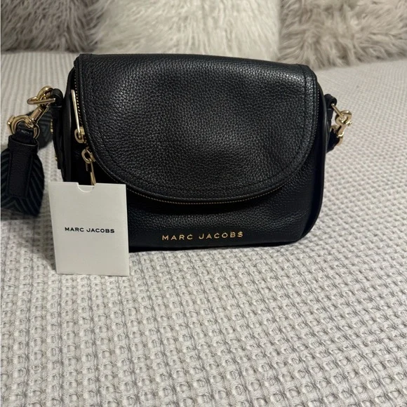 Marc Jacobs Black Crossbody Bag with Gold Accents